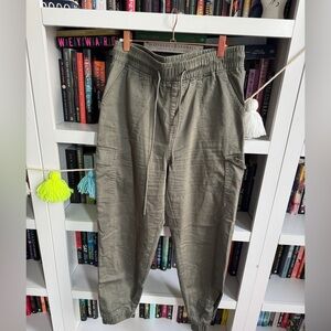 Boutique green pull on cotton cargo joggers casual pants y2k 2000s